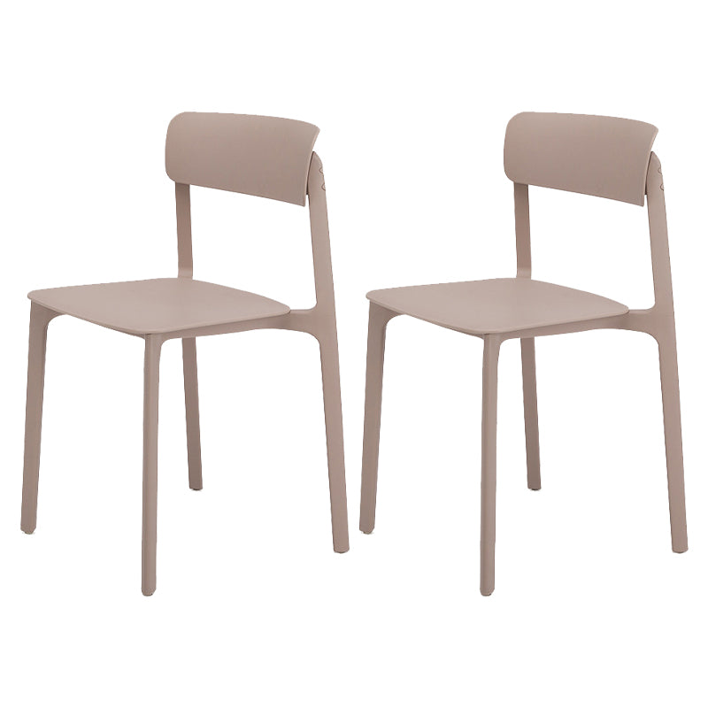 Sillas contemporáneas de comedor y acento Silla lateral con respaldo abierto de plástico con acabado mate
