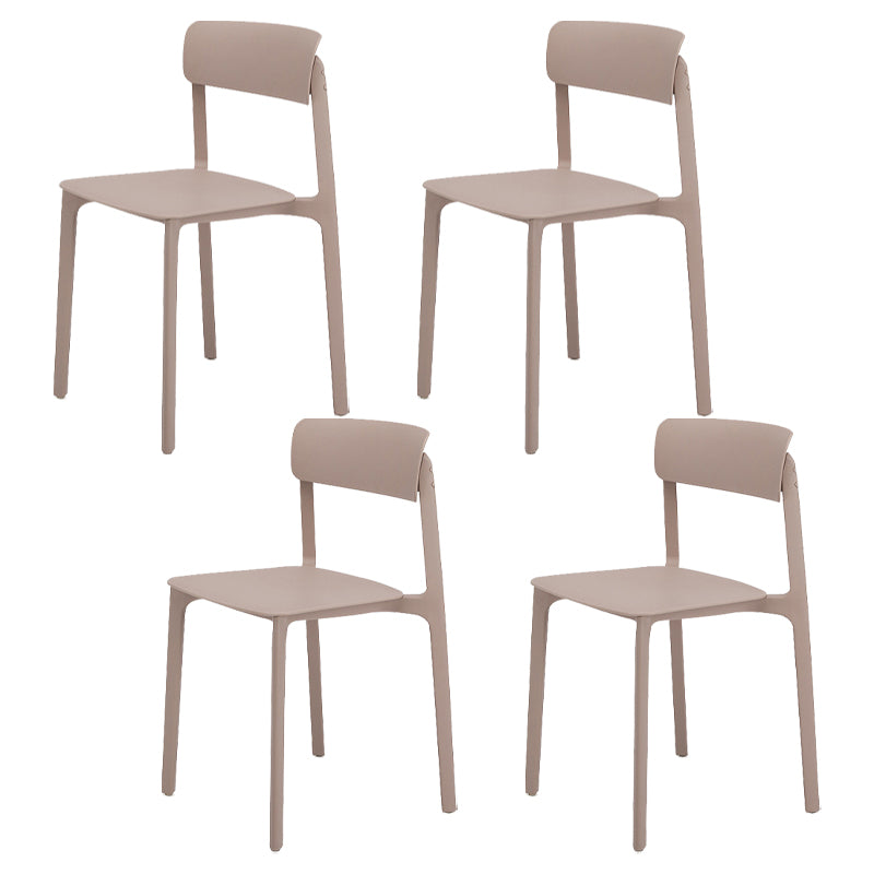 Sillas contemporáneas de comedor y acento Silla lateral con respaldo abierto de plástico con acabado mate