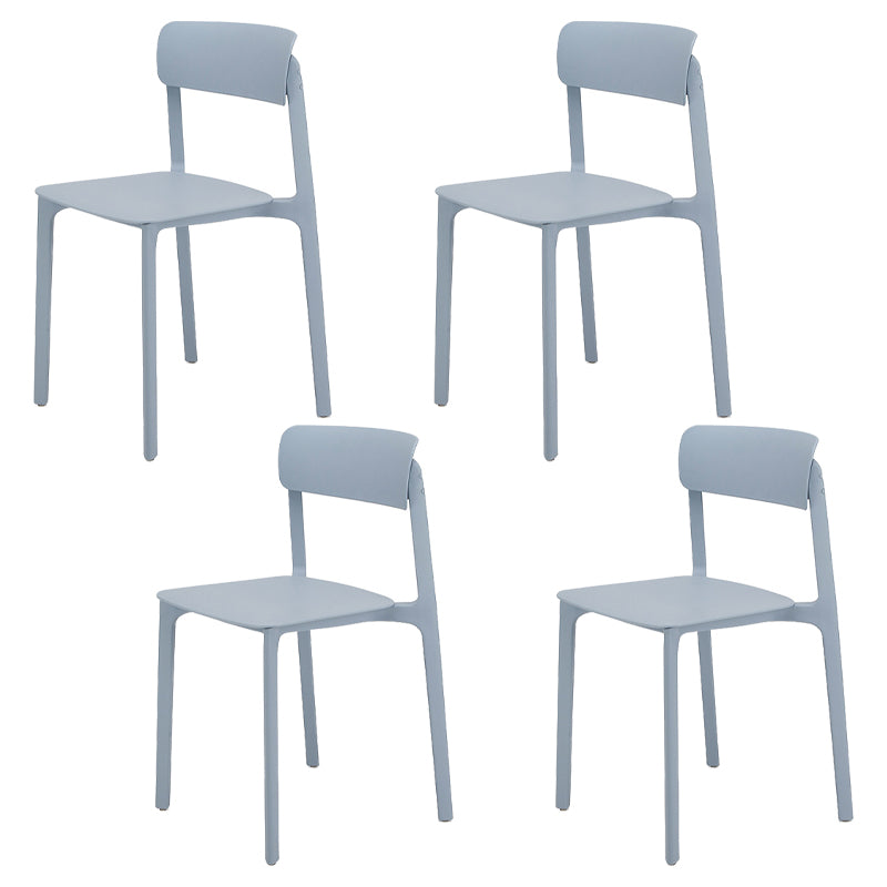Sillas contemporáneas de comedor y acento Silla lateral con respaldo abierto de plástico con acabado mate