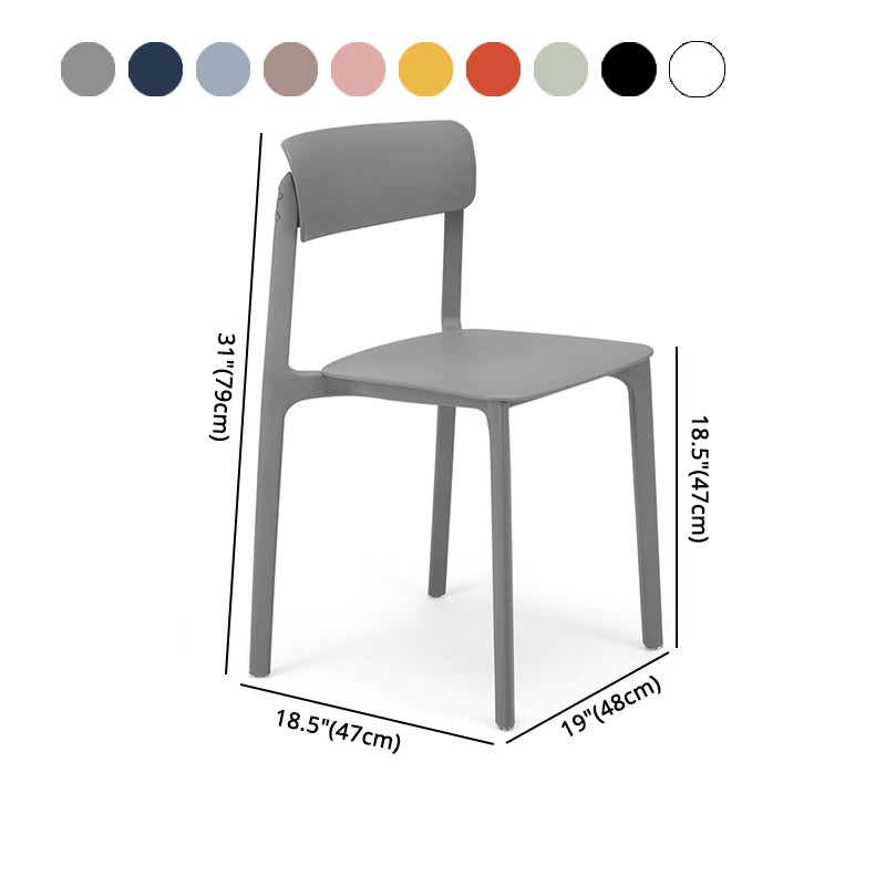 Sillas contemporáneas de comedor y acento Silla lateral con respaldo abierto de plástico con acabado mate