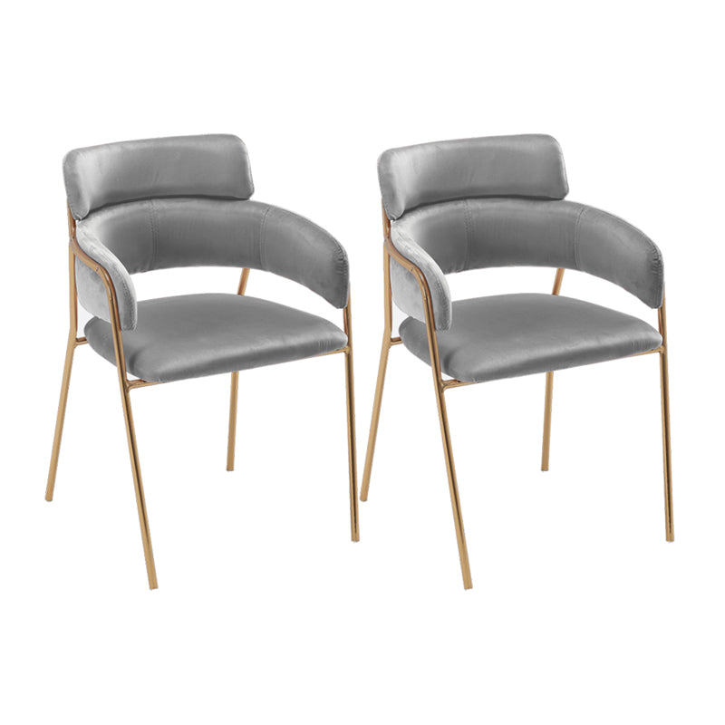 Sillas de comedor de terciopelo Glam, silla lateral de comedor con respaldo abierto para uso en restaurantes