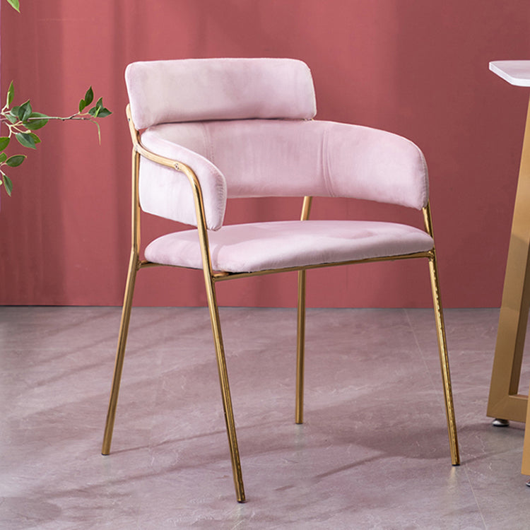 Sillas de comedor de terciopelo Glam, silla lateral de comedor con respaldo abierto para uso en restaurantes