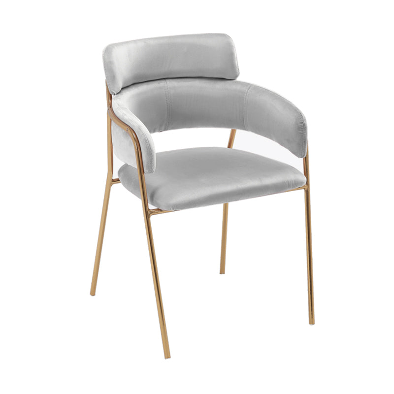 Sillas de comedor de terciopelo Glam, silla lateral de comedor con respaldo abierto para uso en restaurantes