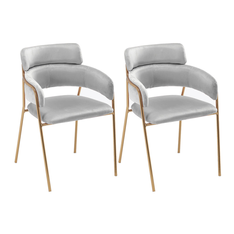 Sillas de comedor de terciopelo Glam, silla lateral de comedor con respaldo abierto para uso en restaurantes