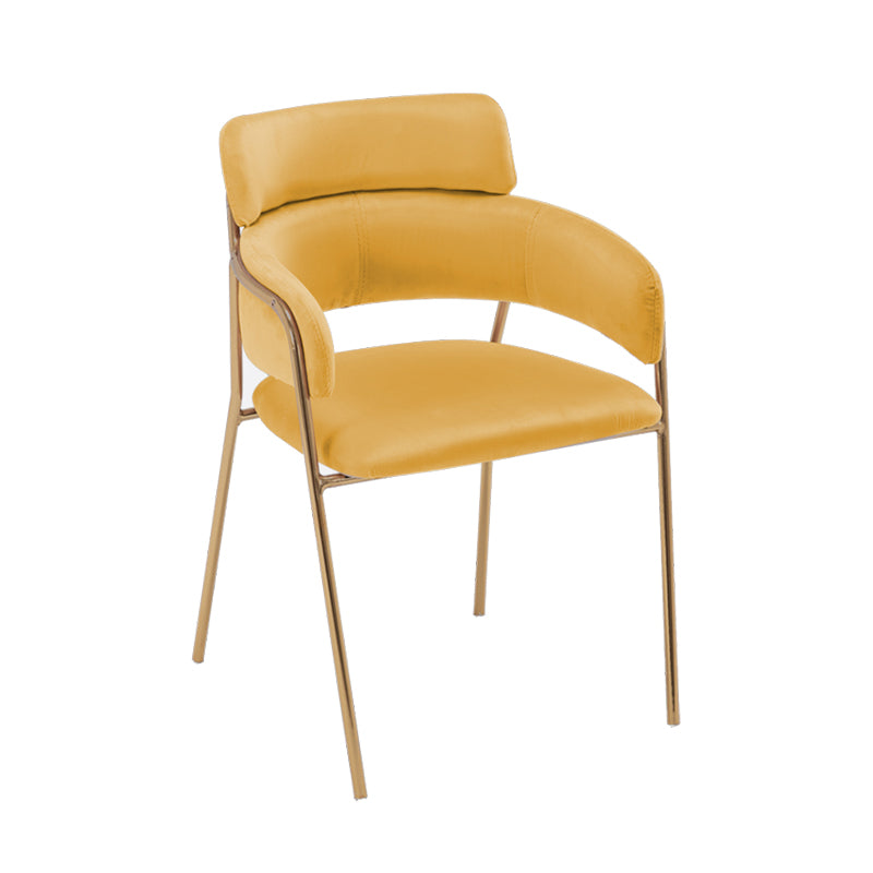 Sillas de comedor de terciopelo Glam, silla lateral de comedor con respaldo abierto para uso en restaurantes