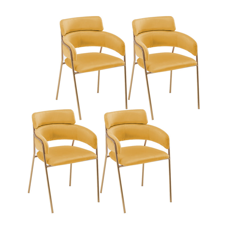 Sillas de comedor de terciopelo Glam, silla lateral de comedor con respaldo abierto para uso en restaurantes