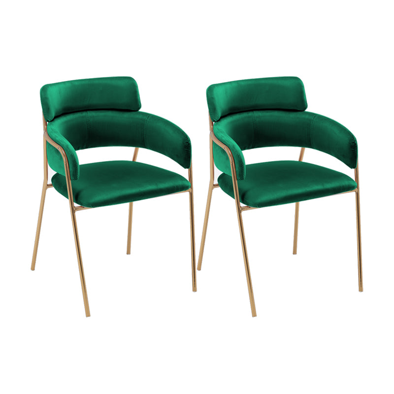 Sillas de comedor de terciopelo Glam, silla lateral de comedor con respaldo abierto para uso en restaurantes