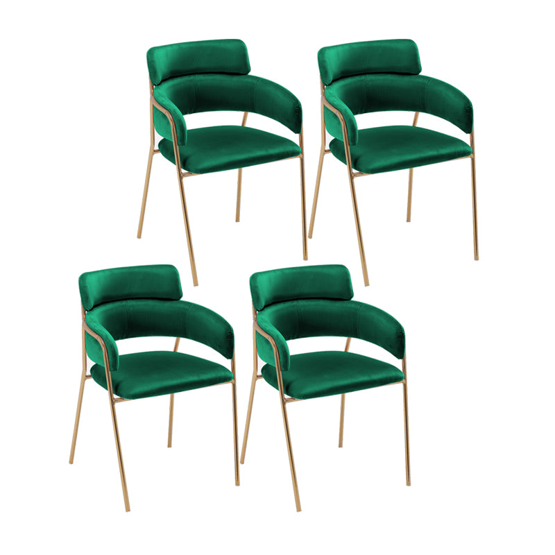Sillas de comedor de terciopelo Glam, silla lateral de comedor con respaldo abierto para uso en restaurantes