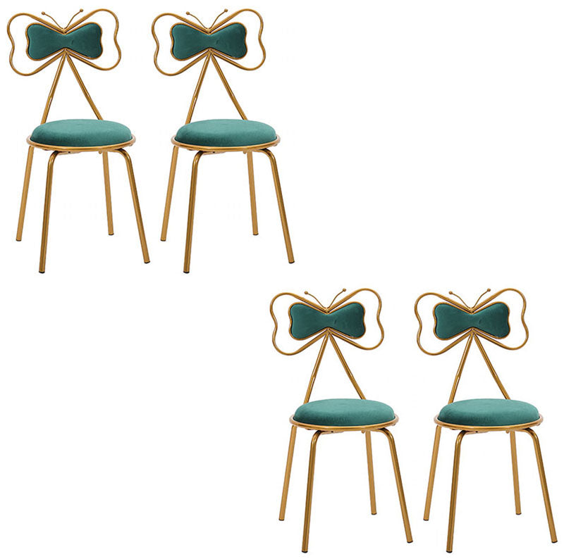 Scandinavian Design Upholstered Armless Dining Chairs Open Back Dining Side Chair