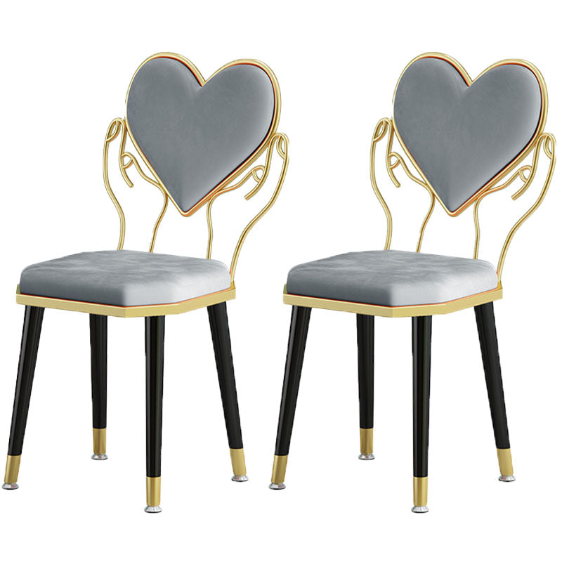 Sillas laterales de comedor con respaldo abierto de diseño escandinavo Sillas de comedor de tela