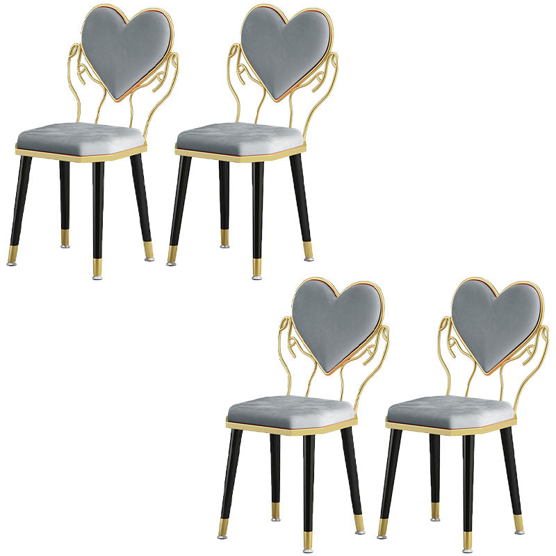 Sillas laterales de comedor con respaldo abierto de diseño escandinavo Sillas de comedor de tela