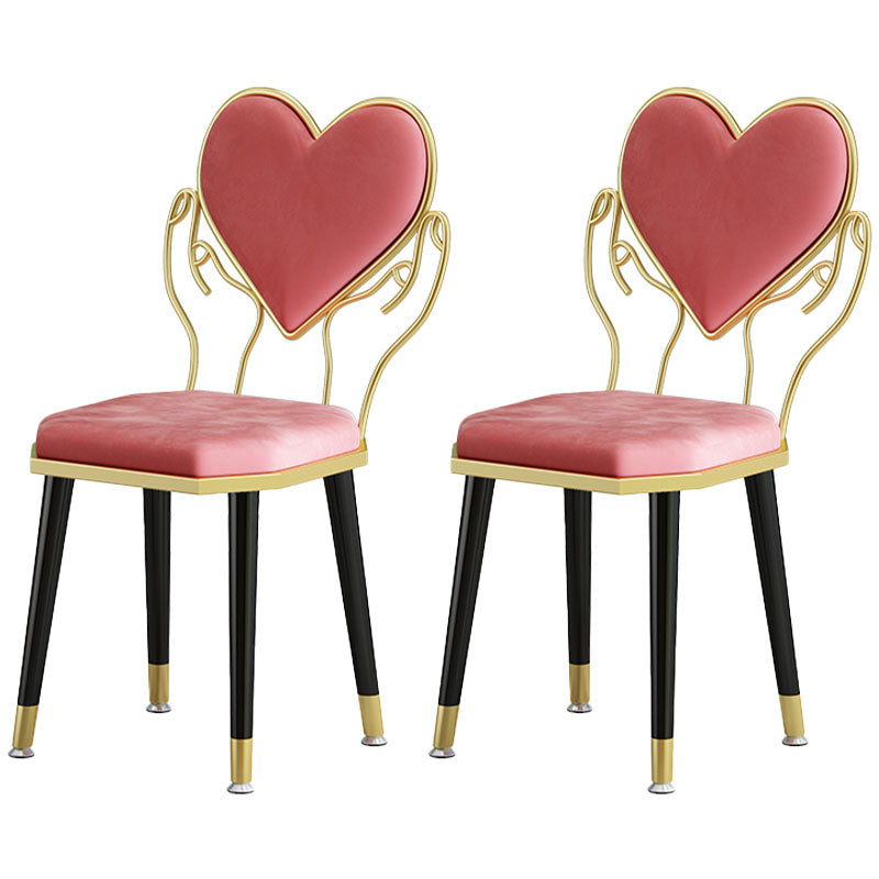 Sillas laterales de comedor con respaldo abierto de diseño escandinavo Sillas de comedor de tela