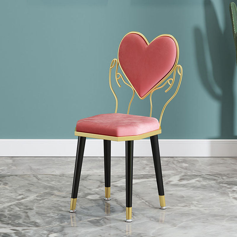 Sillas laterales de comedor con respaldo abierto de diseño escandinavo Sillas de comedor de tela