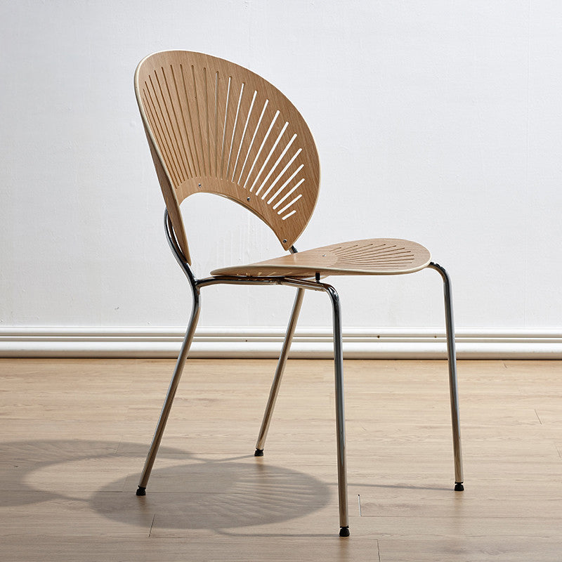 Silla industrial de metal con respaldo abierto para cocina, comedor, silla lateral