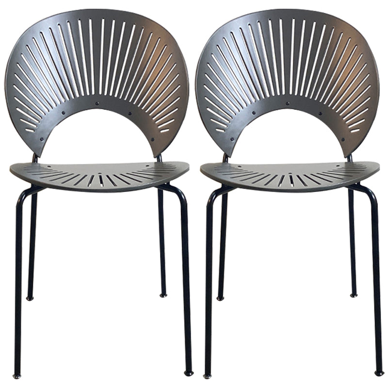 Silla industrial de metal con respaldo abierto para cocina, comedor, silla lateral