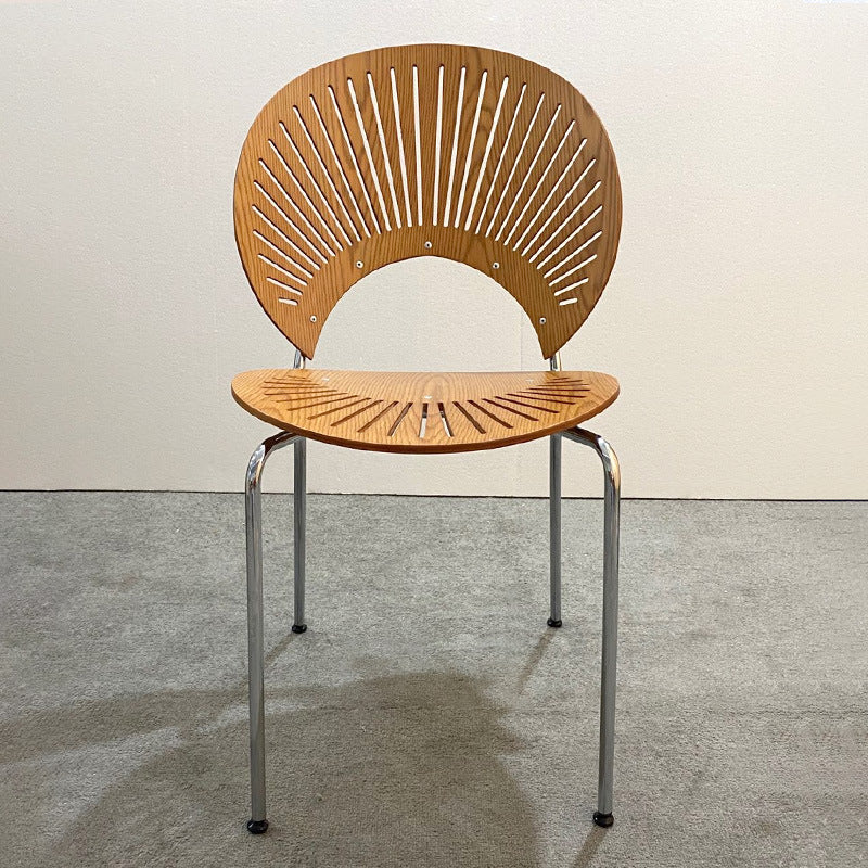 Silla industrial de metal con respaldo abierto para cocina, comedor, silla lateral