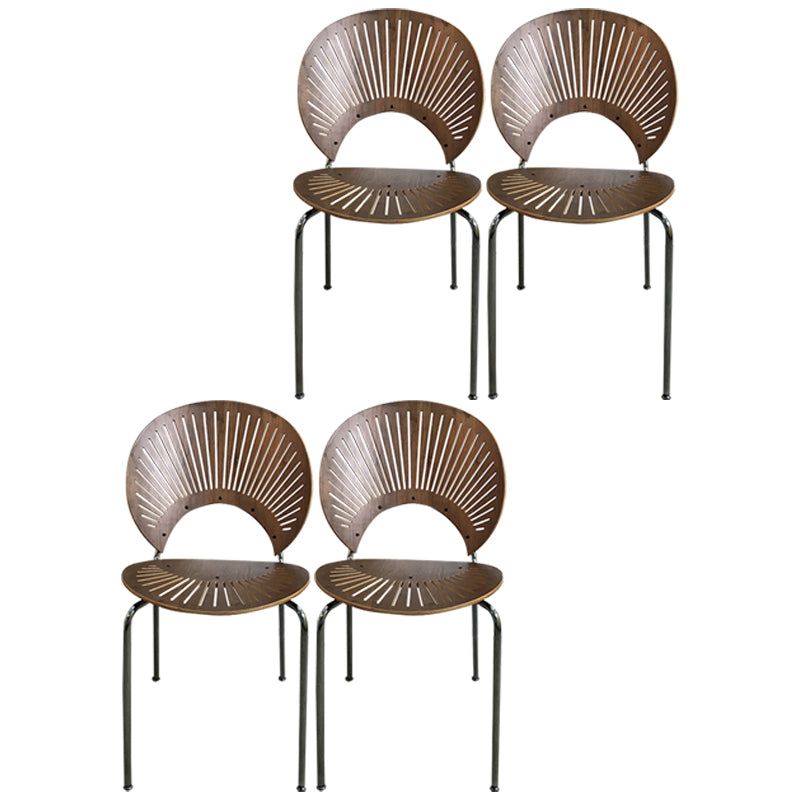 Silla industrial de metal con respaldo abierto para cocina, comedor, silla lateral