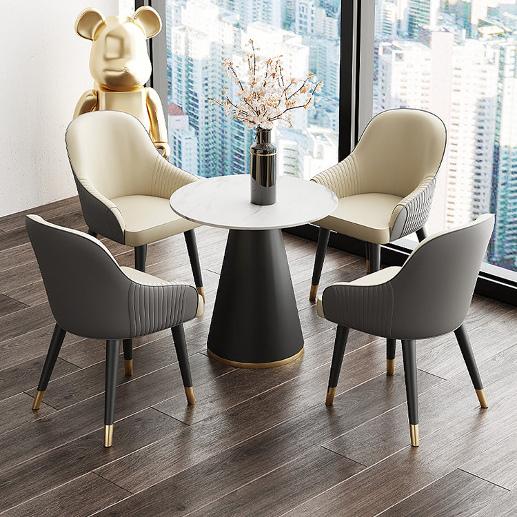 Sillas de comedor de cuero sintético Glam, silla lateral tapizada para uso en restaurantes