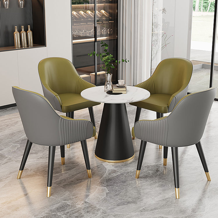 Sillas de comedor de cuero sintético Glam, silla lateral tapizada para uso en restaurantes