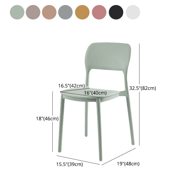 Sillas de comedor de estilo moderno, cocina de plástico, silla lateral sin brazos