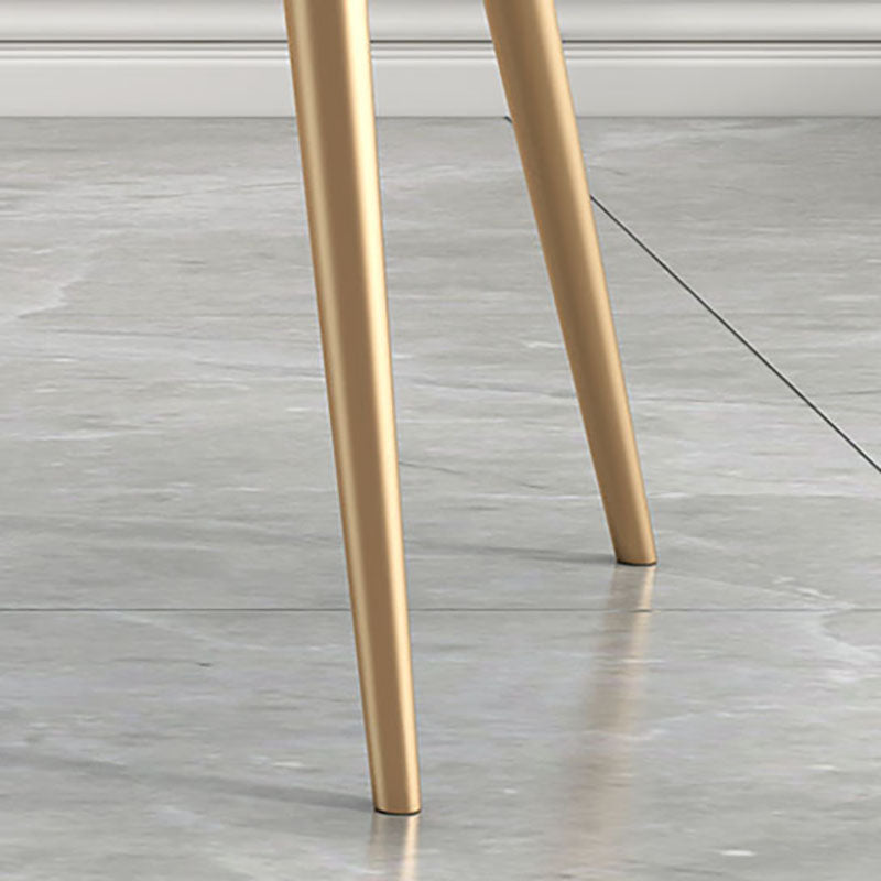 Sillas de comedor de terciopelo Glam, silla lateral de comedor de metal con brazo para uso en restaurantes