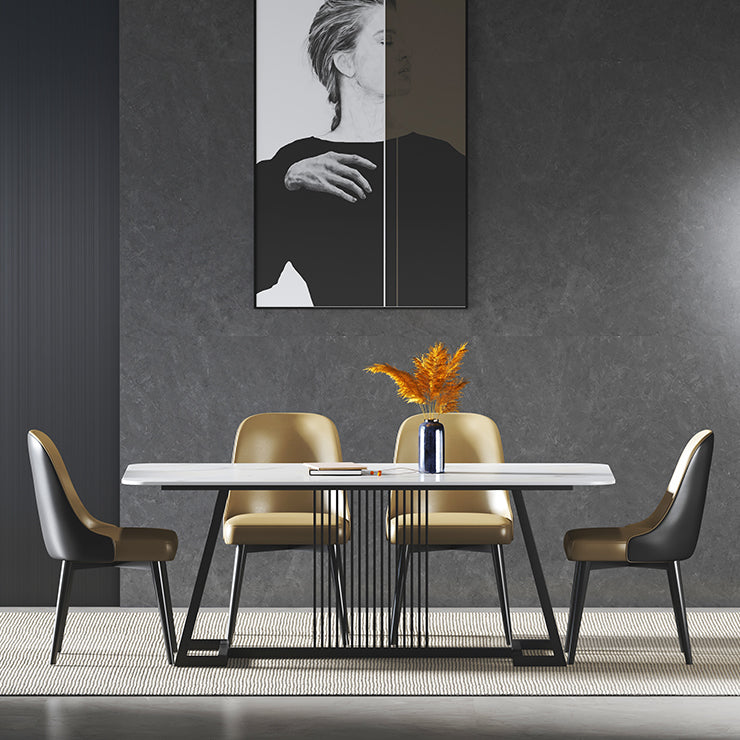 Modern 1/2/5/7 Pieces Dining Set Sintered Stone Rectangle Dining Table with Chairs