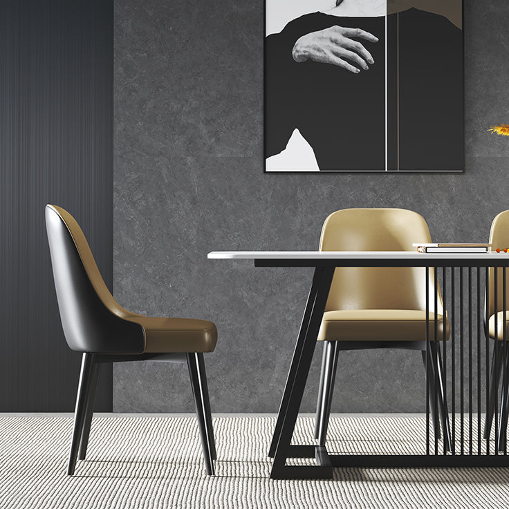 Modern 1/2/5/7 Pieces Dining Set Sintered Stone Rectangle Dining Table with Chairs