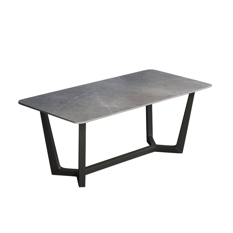 Modern 1/2/5/6/7 Pieces Dining Set Sintered Stone Dining Table with Leather Chairs