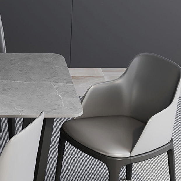 Modern 1/2/5/6/7 Pieces Dining Set Sintered Stone Dining Table with Leather Chairs