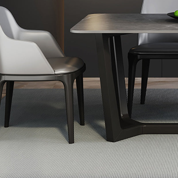 Modern 1/2/5/6/7 Pieces Dining Set Sintered Stone Dining Table with Leather Chairs