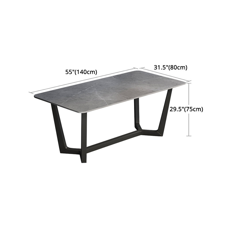 Modern 1/2/5/6/7 Pieces Dining Set Sintered Stone Dining Table with Leather Chairs