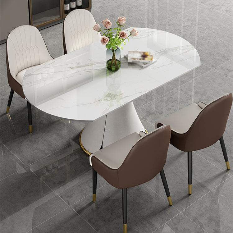 Contemporary 1/4/5/7 Pieces Dining Set Round Dining Table Set with Pedestal Base
