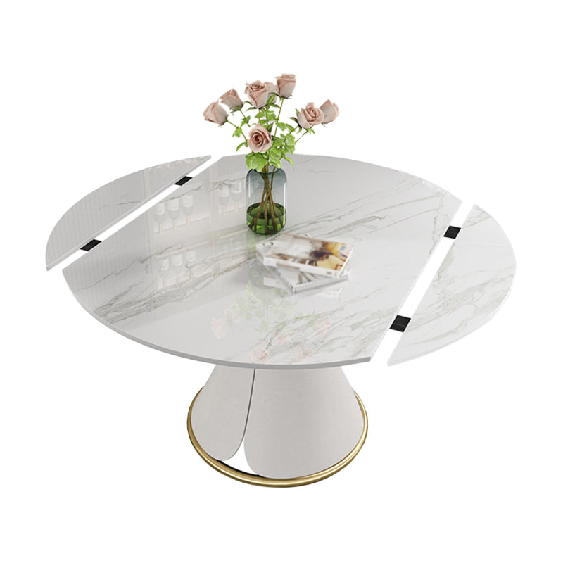 Contemporary 1/4/5/7 Pieces Dining Set Round Dining Table Set with Pedestal Base