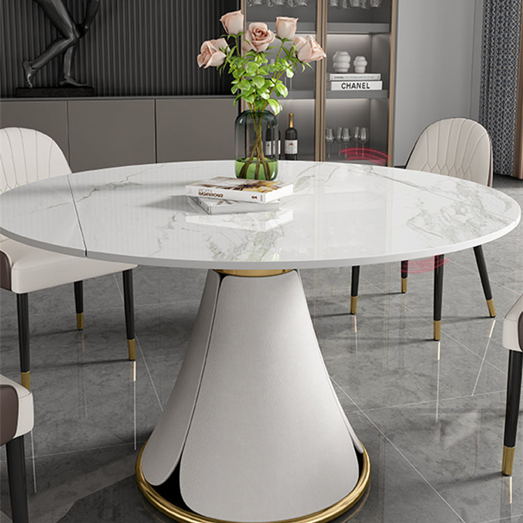 Contemporary 1/4/5/7 Pieces Dining Set Round Dining Table Set with Pedestal Base