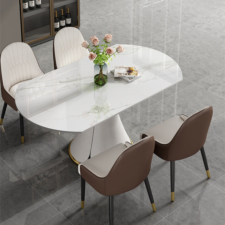 Contemporary 1/4/5/7 Pieces Dining Set Round Dining Table Set with Pedestal Base