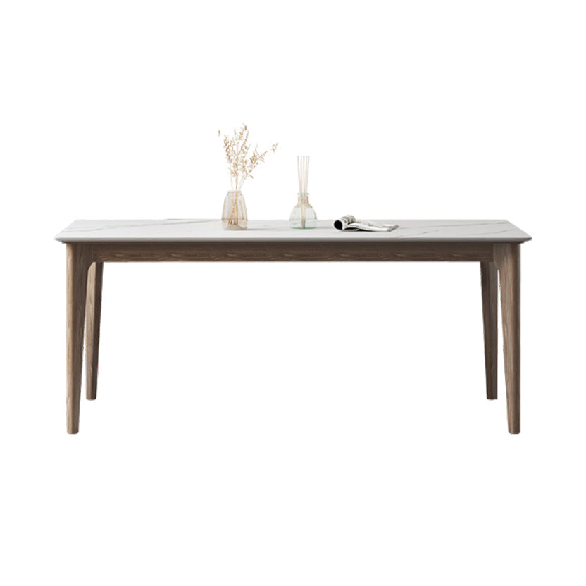 1/4/5/7 Pcs Walnut Wood Modern Dining Set with Sintered Stone Table Dinette Set