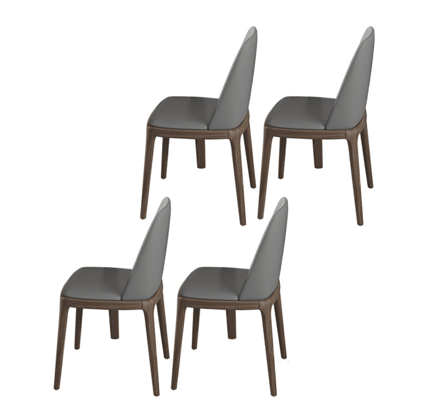 1/4/5/7 Pcs Walnut Wood Modern Dining Set with Sintered Stone Table Dinette Set