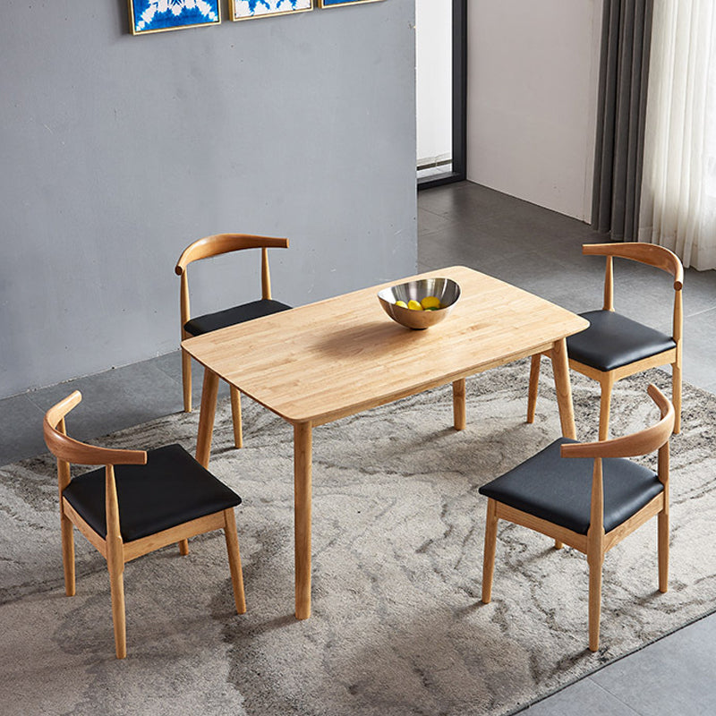 1/2/5 Pcs Oak Wood Modern Dining Set with Rectangle Table Dinette Set