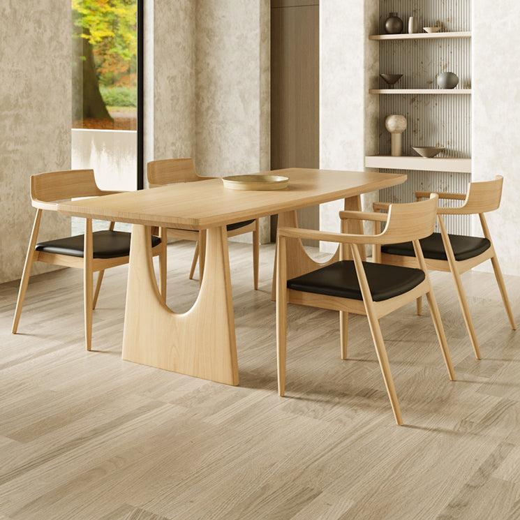 Modern 1/2/4/5 Pieces Rectangle Dining Set Solid Wood Dining Table with Chairs