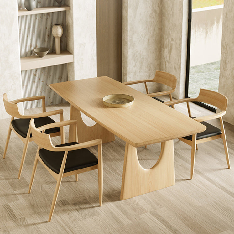 Modern 1/2/4/5 Pieces Rectangle Dining Set Solid Wood Dining Table with Chairs