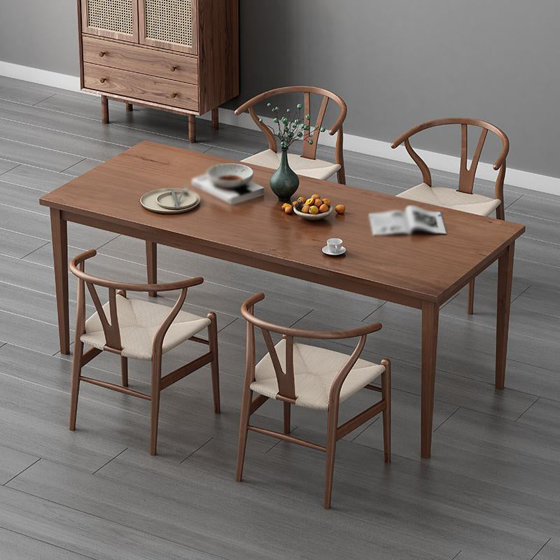 Modern 1/2/4/5 Pieces Rectangle Dining Set Solid Wood Kitchen Table with Chairs
