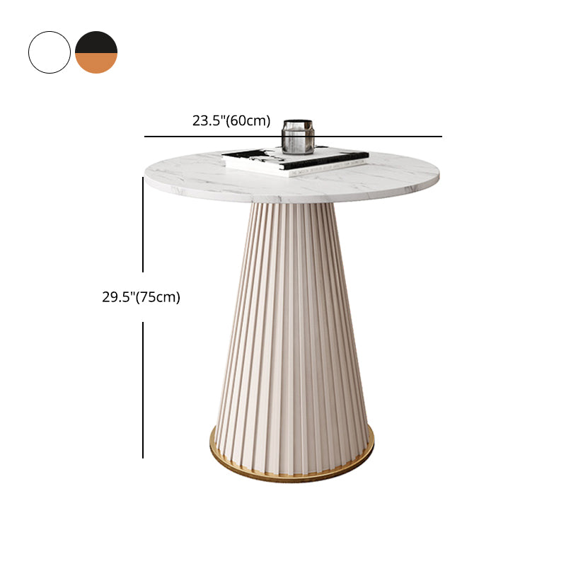 1/3/4/5 Pcs Metal Modern Dining Room Set with Round Table and Metal Base Dining Set