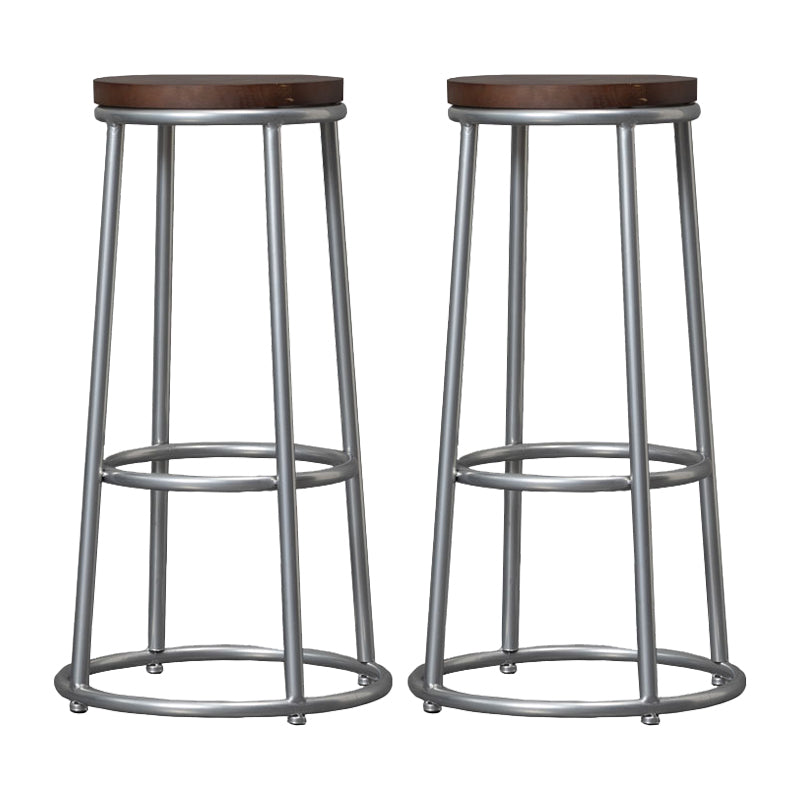 Modern Style Iron Bar Stool with Metal Footrest Simple Bar Stool for Bar