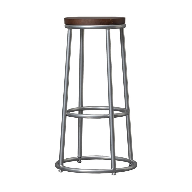 Modern Style Iron Bar Stool with Metal Footrest Simple Bar Stool for Bar