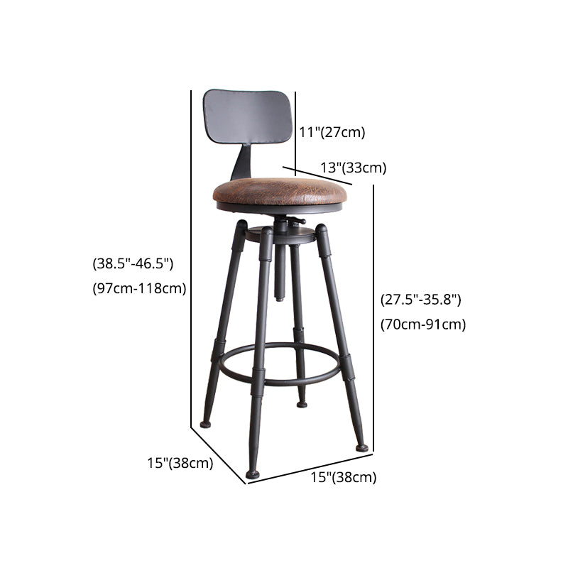 Adjustable Swivel Height Stool Industrial Round Seat Counter Bar Stool,1 Piece