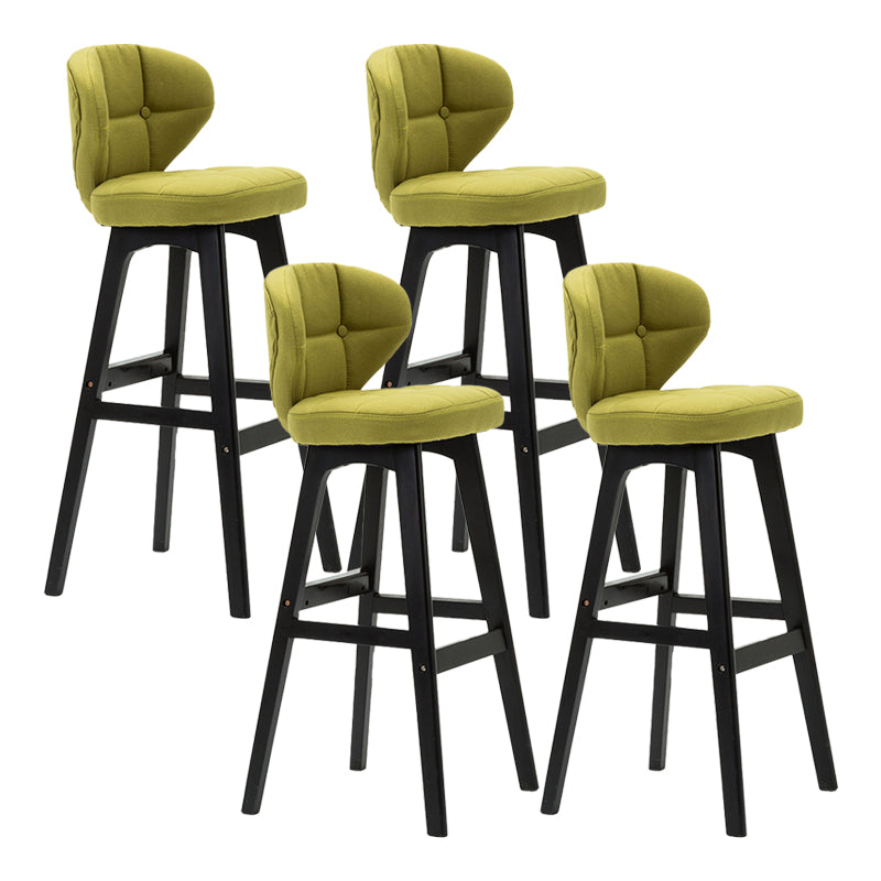 Taburete de bar de estilo escandinavo con respaldo bajo y patas de madera para restaurante y bar