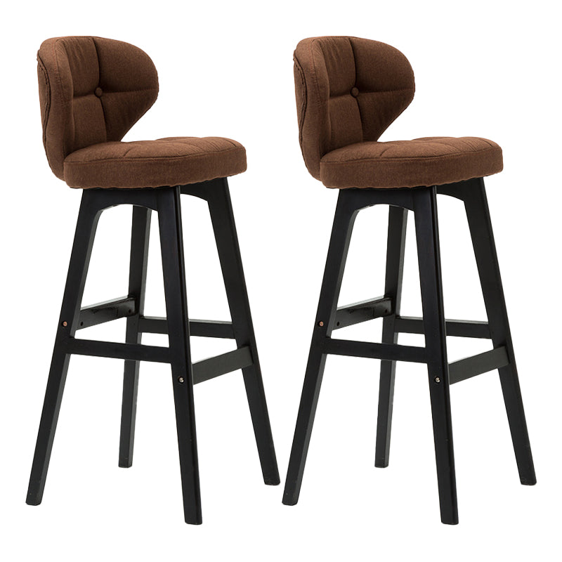 Taburete de bar de estilo escandinavo con respaldo bajo y patas de madera para restaurante y bar