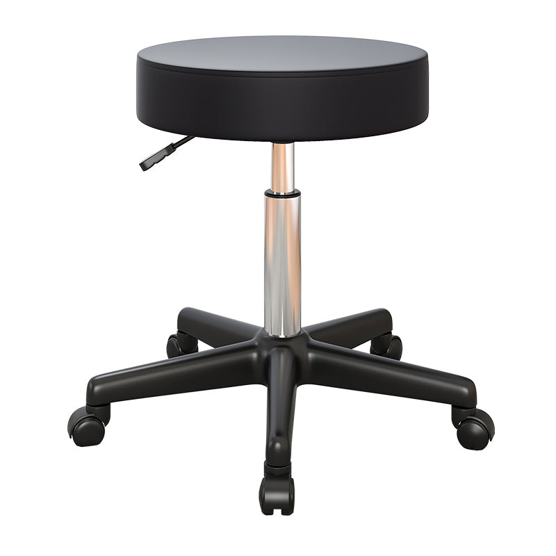Taburete de bar de acero elevable giratorio moderno para cafetería con cojín de cuero
