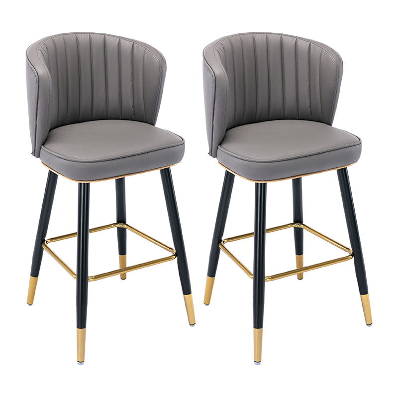 Moderno sgabello da barre di cassa con sgabelli da banco di schiena senza braccio con cuscino in pelle