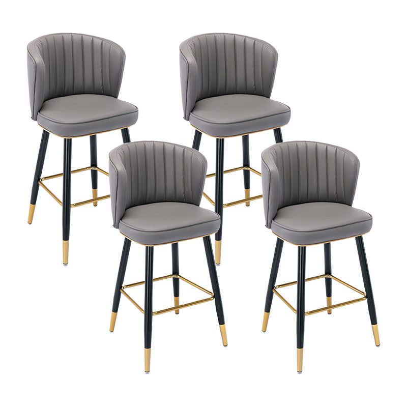 Moderno sgabello da barre di cassa con sgabelli da banco di schiena senza braccio con cuscino in pelle